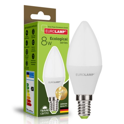 Светодиодная лампа Eurolamp CL 8W Е14 3000K (LED-CL-08143(P))
