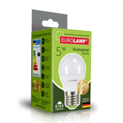 Светодиодная лампа Eurolamp G45 5W Е27 4000K (LED-G45-05274(P))