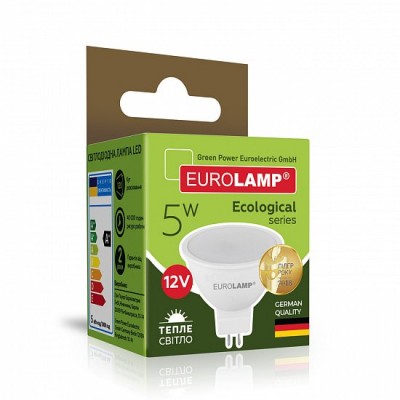 Светодиодная лампа Eurolamp SMD MR16 5W GU5.3 3000K 12V (LED-SMD-05533(12)(P))