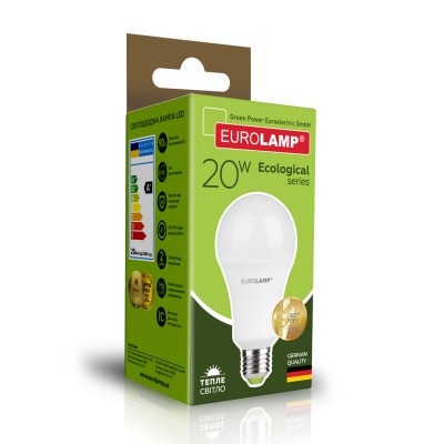 Светодиодная лампа Eurolamp A75 20W Е27 3000K (LED-A75-20272(P))