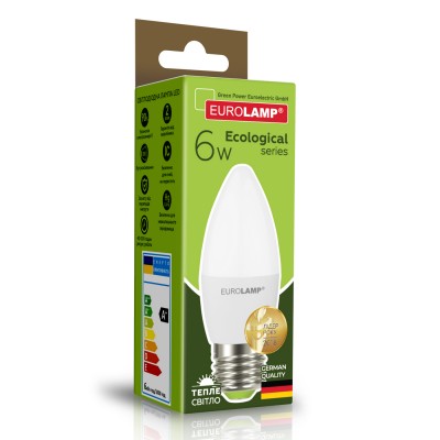 Светодиодная лампа Eurolamp CL 6W Е27 3000K (LED-CL-06273(P))