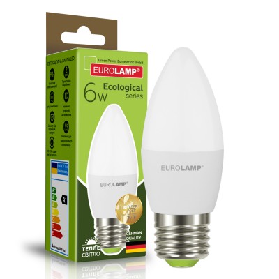 Светодиодная лампа Eurolamp CL 6W Е27 3000K (LED-CL-06273(P))
