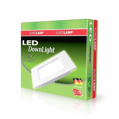 Светодиодный светильник Eurolamp DownLight квадратный 4W 4000K (LED-DLS-4/4)