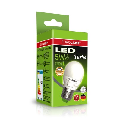 Світлодіодна димована EUROLAMP LED Лампа TURBO NEW dimmable G45 5W E27 4000K