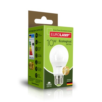 Светодиодная лампа Eurolamp A60 10W Е27 3000K (LED-A60-10273(P))