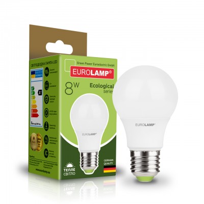 Классическая светодиодная EUROLAMP LED Лампа EKO A60 8W E27 3000K