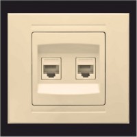 Розетка компьютерная cat 5E двойная Gunsan Moderna кремовый