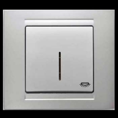 Кнопка контролю освітлення з підсвічуванням Gunsan Moderna срібло