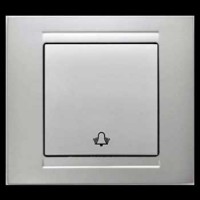 Кнопка звонка одинарная Gunsan Moderna серебро