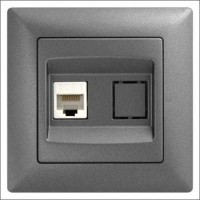 Розетка компьютерная cat. 5E одинарная Gunsan Visage черный