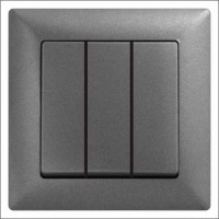 Вимикач потрійний Gunsan Visage чорний