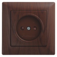 Розетка одинарная с защитными шторками Gunsan Visage орех Розетка одинарная с защитными шторками Gunsan Visage орех