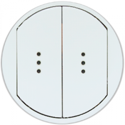 Лицьова панель вимикача 2-клавішного з підсвічуванням Legrand Celiane 68004 біла