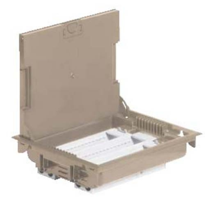 Коробка напольная бежевая 12 модулей, крышка для коврового/паркетного покрытия Legrand 89607