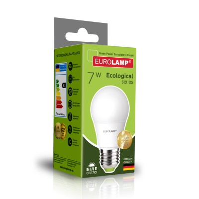 Светодиодная лампа Eurolamp A50 7W Е27 4000K (LED-A50-07274(P))