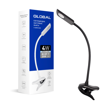 Настольная лампа GLOBAL DL-03 4W 4100K черная