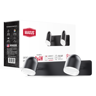 Спотовый светильник MAXUS MSL-01W 2x4W 4100K черный