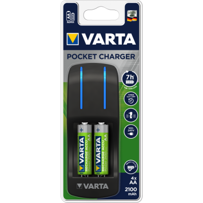 Зарядное устройство VARTA Pocket Charger + 4 шт АА 2100 mAh