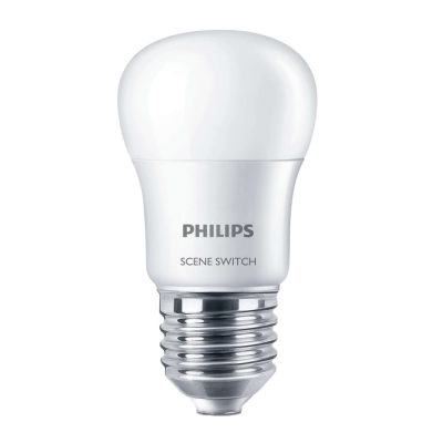 Светодиодная лампа Philips Scene Switch P45 2S 6.5-60W E27 3000K