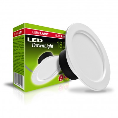 Світлодіодний світильник Eurolamp DownLight круглий 18W 4000K (LED-DLR-18/4(Е))