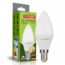 Світлодіодна лампа Eurolamp CL 8W Е14 4000K (LED-CL-08144(P))