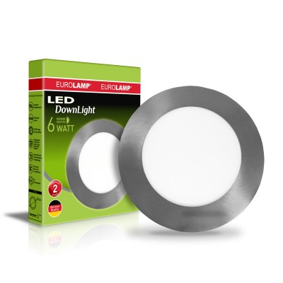Светодиодный EUROLAMP LED Светильник круглый точечный 6W 4000K(silver)