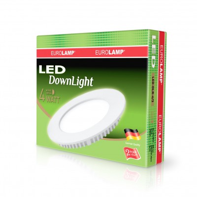 Світлодіодний EUROLAMP LED Світильник круглий DownLight 4W 3000K