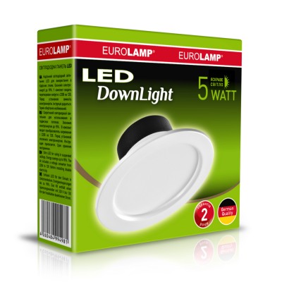 Светодиодный EUROLAMP LED Светильник круглый DownLight 5W 4000K