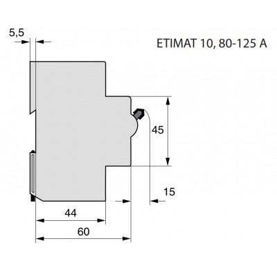 Автоматический выключатель MAT 10 1p C 125А (15 kA) ETI 2131733
