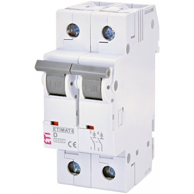 Автоматичний вимикач ETIMAT 6 2p D 6A (6kA)