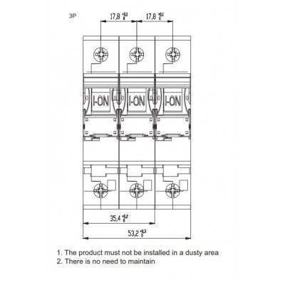 Автоматический выключатель MAT 6 3p D 0.5A (6kA) ETI 2164501