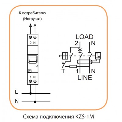 Дифференциальный автомат KZS-1M C 6/0.03 тип A (6kA) с нижним подключением ETI 2175221