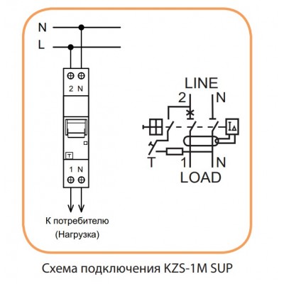 Дифференциальный автомат KZS-1M SUP C 6/0.03 тип A (6kA) с верхним подключением ETI 2175721