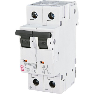 Автоматичний вимикач ETIMAT 10 DC 2p C 0.5A (6kA)