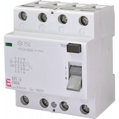 УЗО EFI-4 100/0.3 тип AC (10kA) ETI 2062155