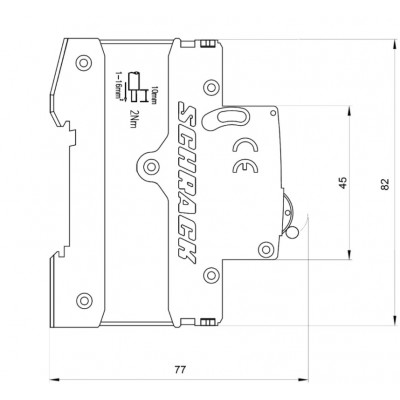 Автоматический выключатель AM418510 4,5кА 10А 1P+N х-ка B Schrack Technik