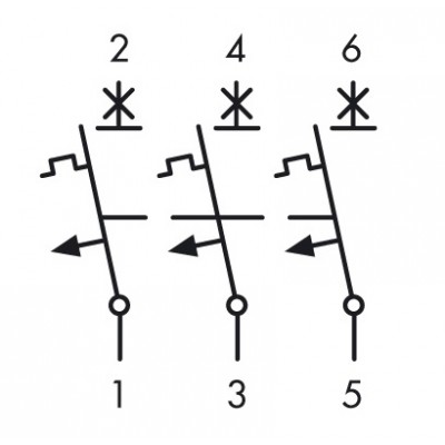 Автоматичний вимикач 6кА 10А 3P х-ка B ME