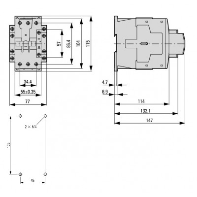 Контактор LTD27233 400В 37кВт размер 2 катушка 230В AC Schrack Technik