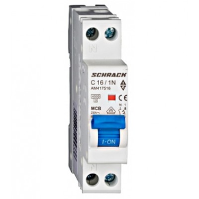 Автоматический выключатель 16А 1P+N 4,5кА х-ка С Schrack Technik AM417516