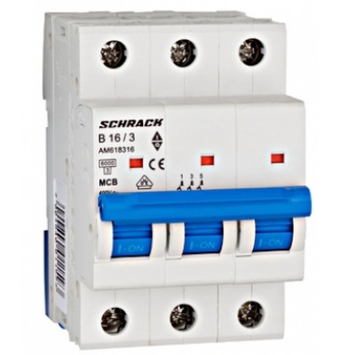 Автоматический выключатель 16А 3P 6кА х-ка B Schrack Technik AM618316