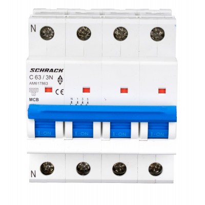 Автоматический выключатель AM617863 6кА 63А 3P+N х-ка C Schrack Technik