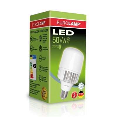 Светодиодная лампа высокомощная 50W E40 6500K Eurolamp LED-HP-50406