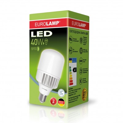 Светодиодная лампа высокомощная 40W E40 6500K Eurolamp LED-HP-40406
